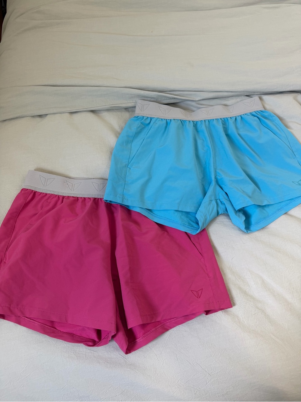 Michael Kors Korsa Women's Active Shorts in Sky Blue with Gray Waistband